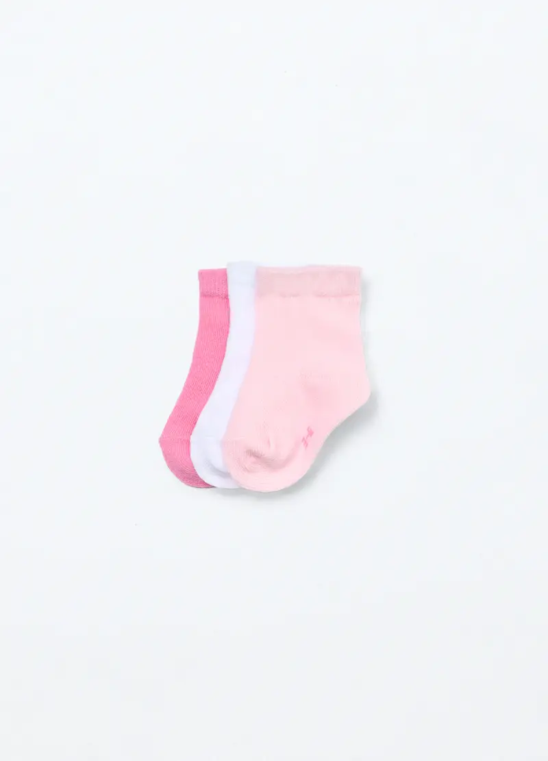 , Pack 3 Calze Corte Misto Cotone Neonata, Unisex, Rosa...