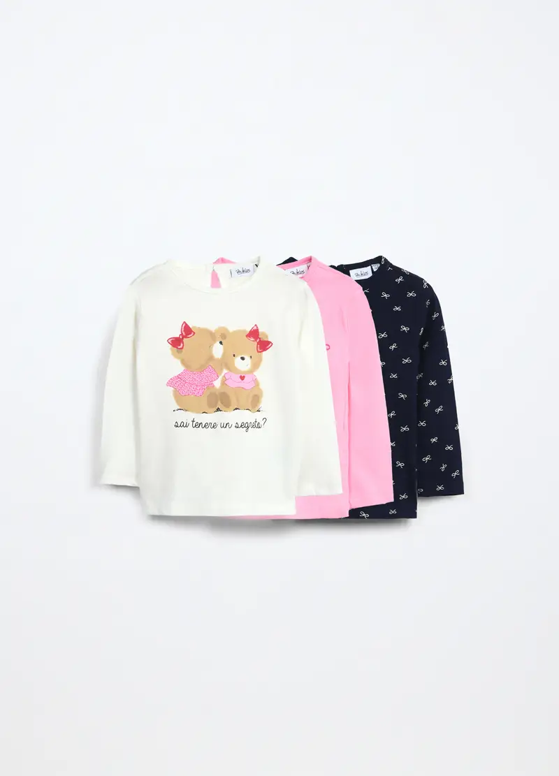 , Pack 3 T-shirt In Jersey Di Puro Cotone Neonata, Bambina,...