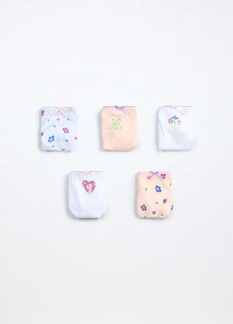 , Pack 5 Slip In Jersey Di Puro Cotone Neonata, Bambina,...