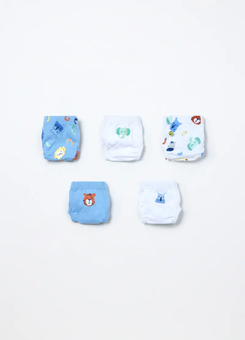 , Pack 5 Slip In Jersey Di Puro Cotone Neonato, Bambino,...