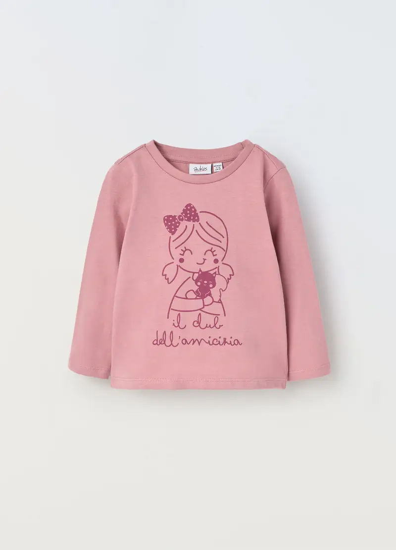, T-shirt A Maniche Lunghe In Puro Cotone Neonata, Bambina,...