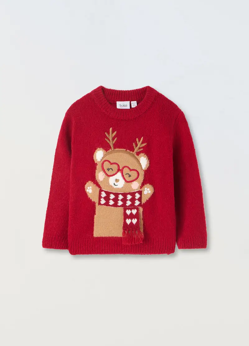 , Tricot Con Ricami Ed Applicazioni Neonata, Bambina, Rosso...