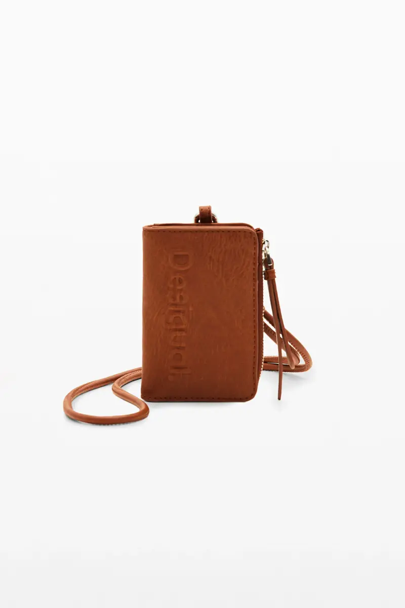 Portafoglio S laccio logo BROWN
