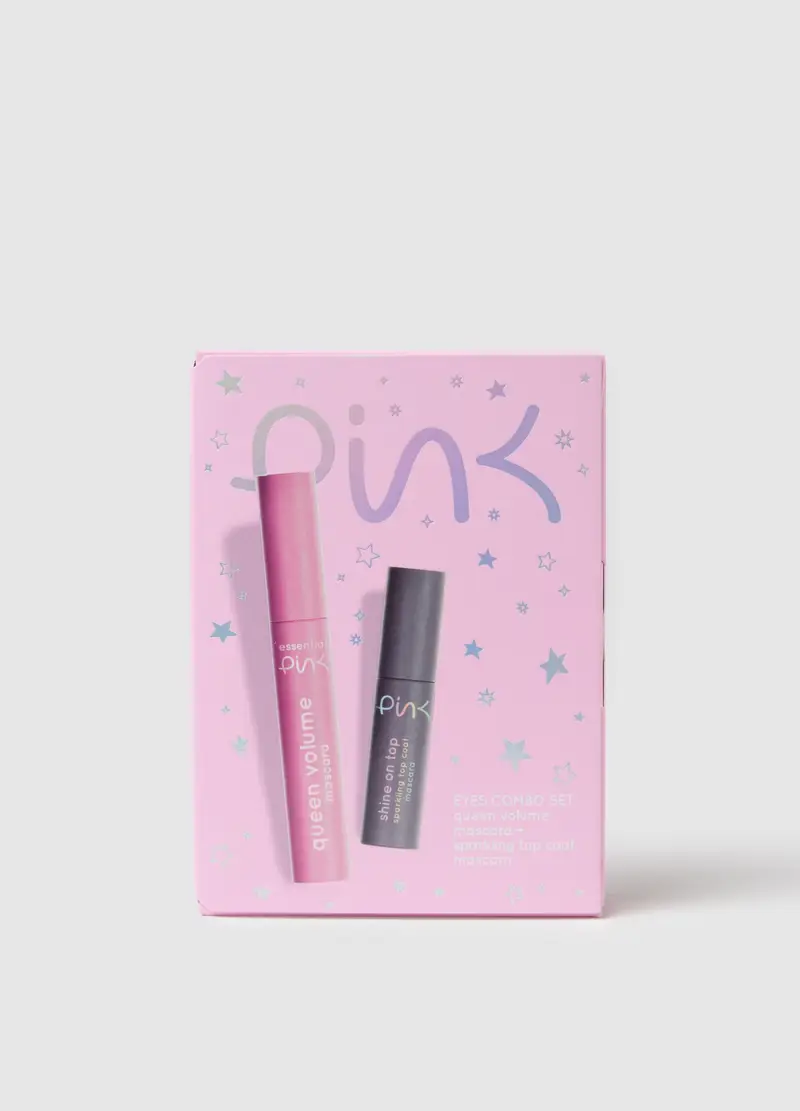 , Pink Kit Mascara Queen + Top Coat Shine On Top, Donna,...