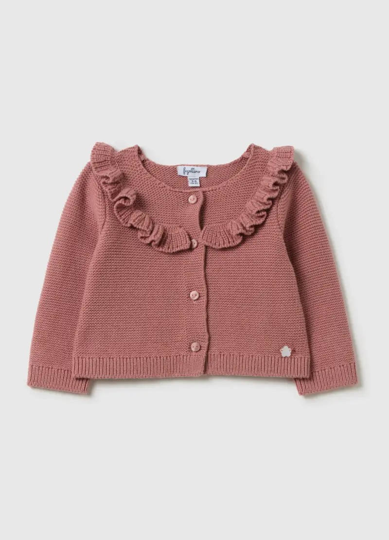 , Cardigan Da Bambina In Puro Cotone Rosa, Neonata, Rosa