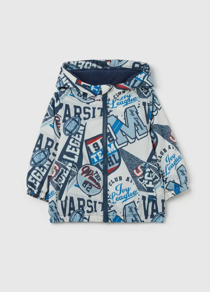 , Giacca Impermeabile Con Cappuccio, Bambino, Grigio