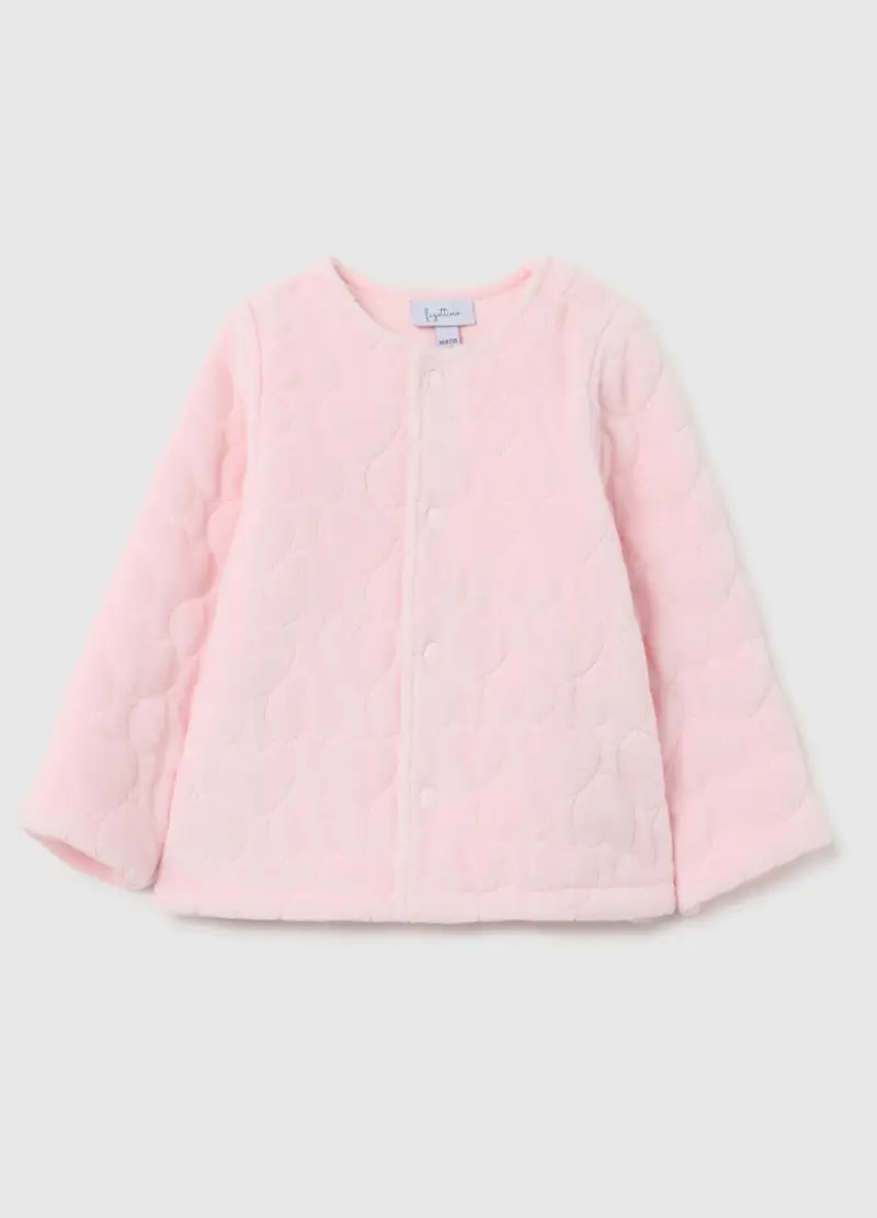 , Giubbino Da Neonata In Cotone Rosa Con Chiusura A Clip,...