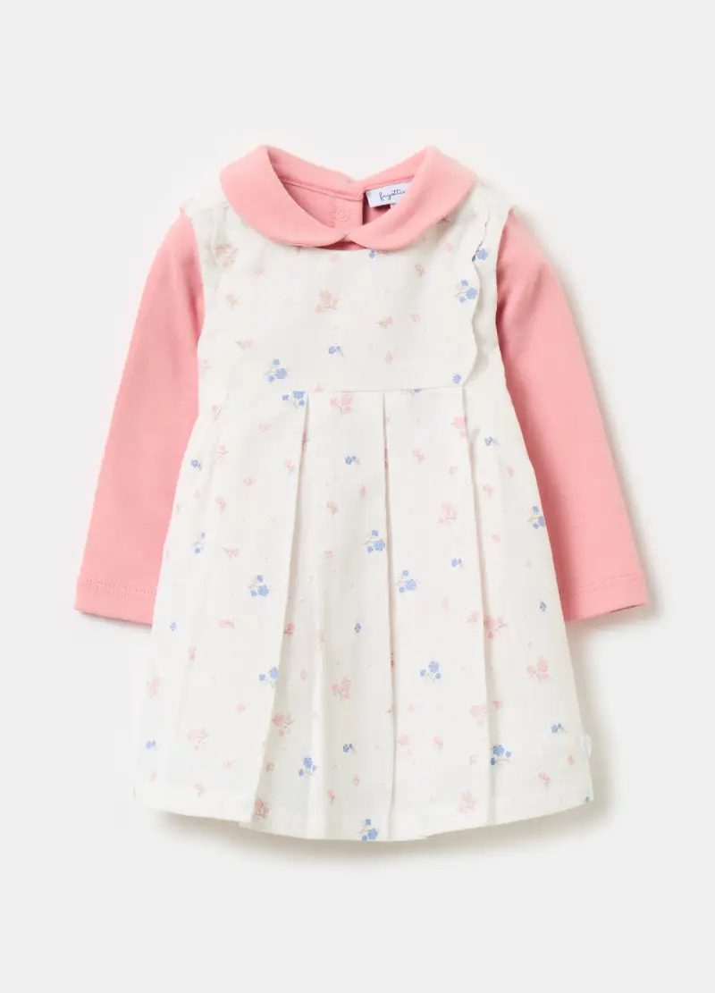 , Set Polo E Abito Smanicato In Cotone, Neonata, Multicolor