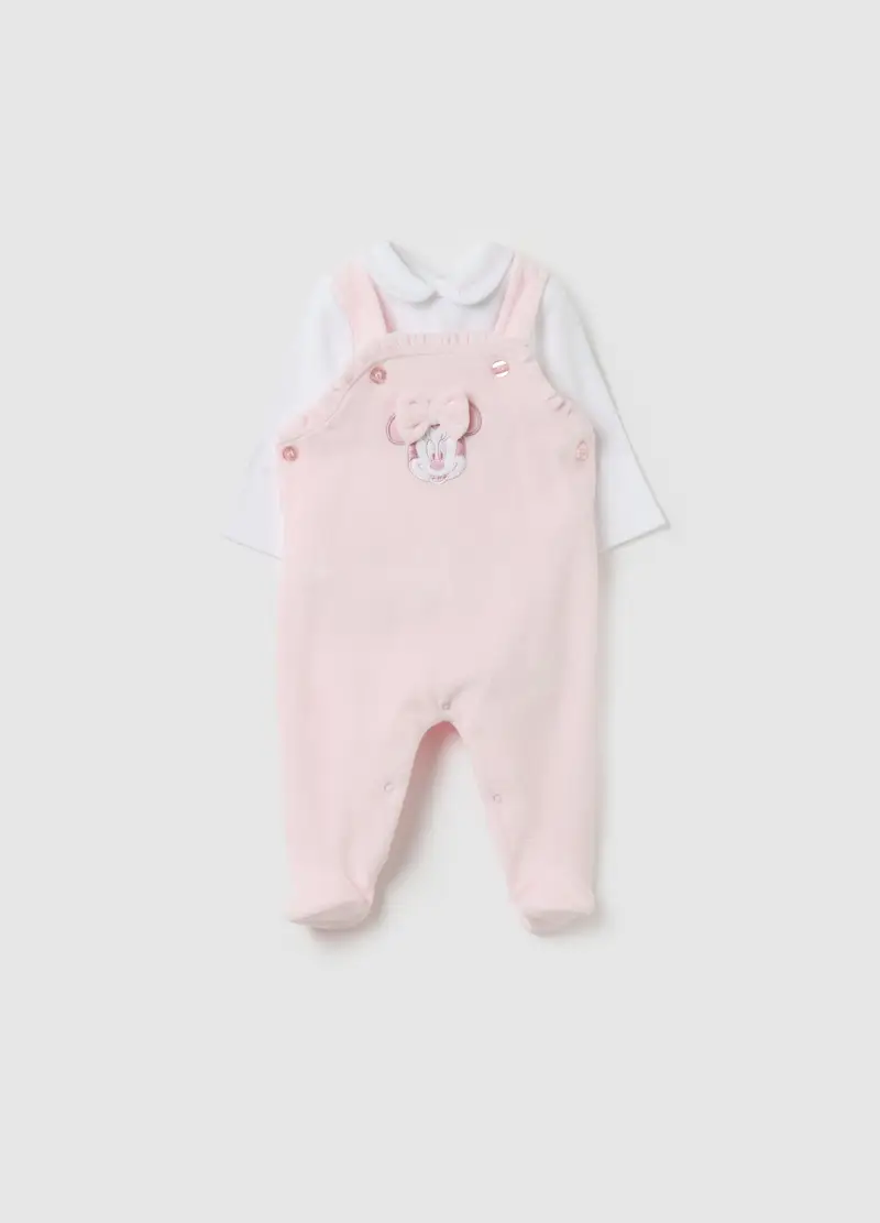 , Set T-shirt E Salopette Con Piedini Minnie, Neonata,...