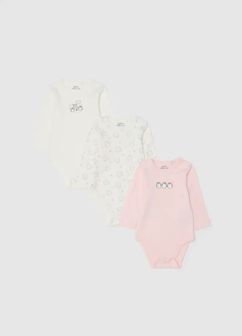 , Tripack Body Multicolor Da Neonata In Puro Cotone,...