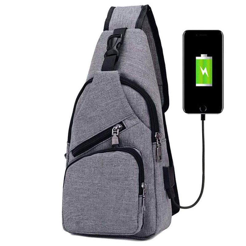 Zaino Monospalla Uomo FLINTRONIC con USB | Ideale per Lavoro e Viaggi