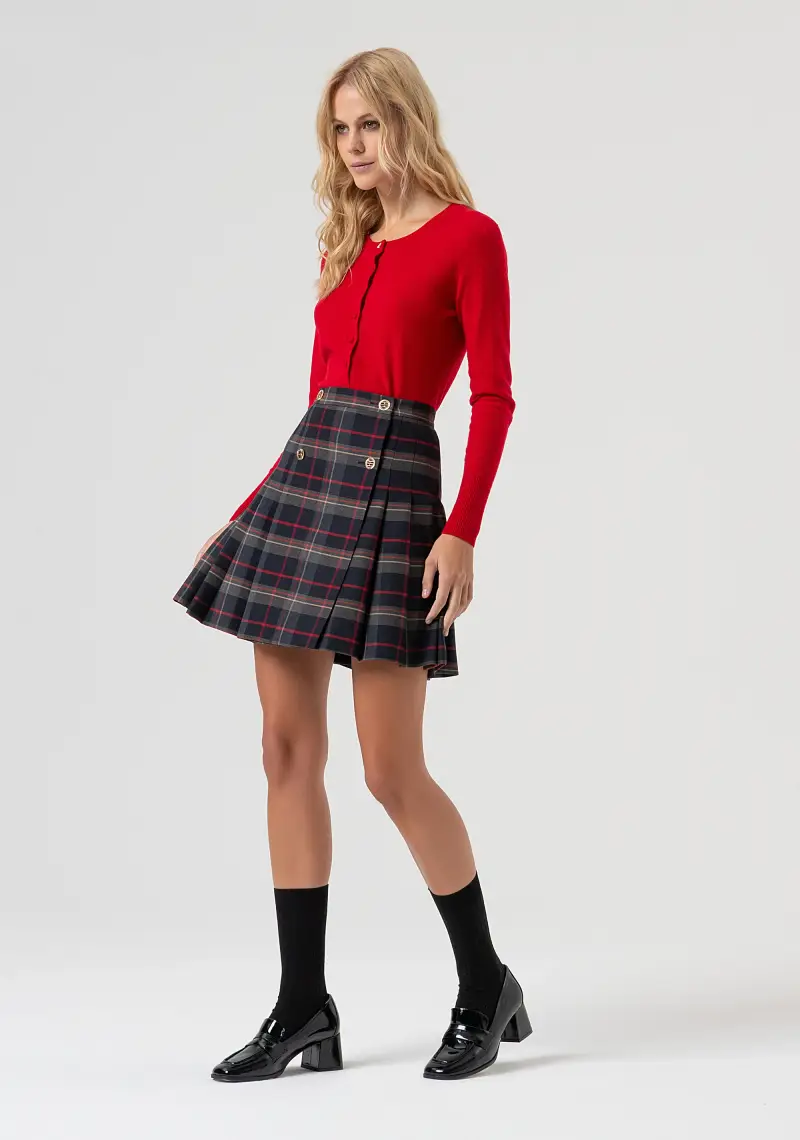 Gonna flare mini in fantasia tartan