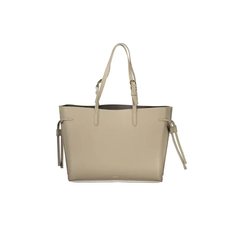 Borsa Donna Beige Spalla Pelle Ava Logo