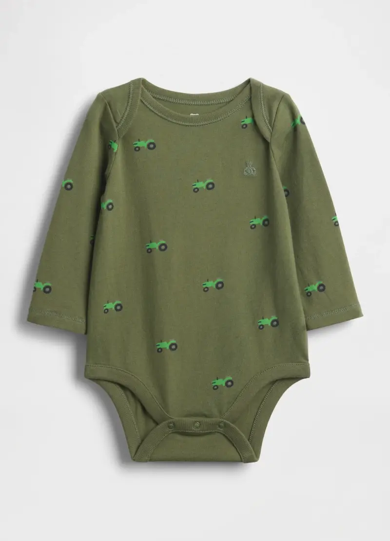 Body verde in cotone per neonato, Verde
