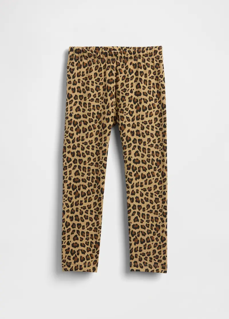 Leggings elasticizzati con stampa leopardata, , Marrone...