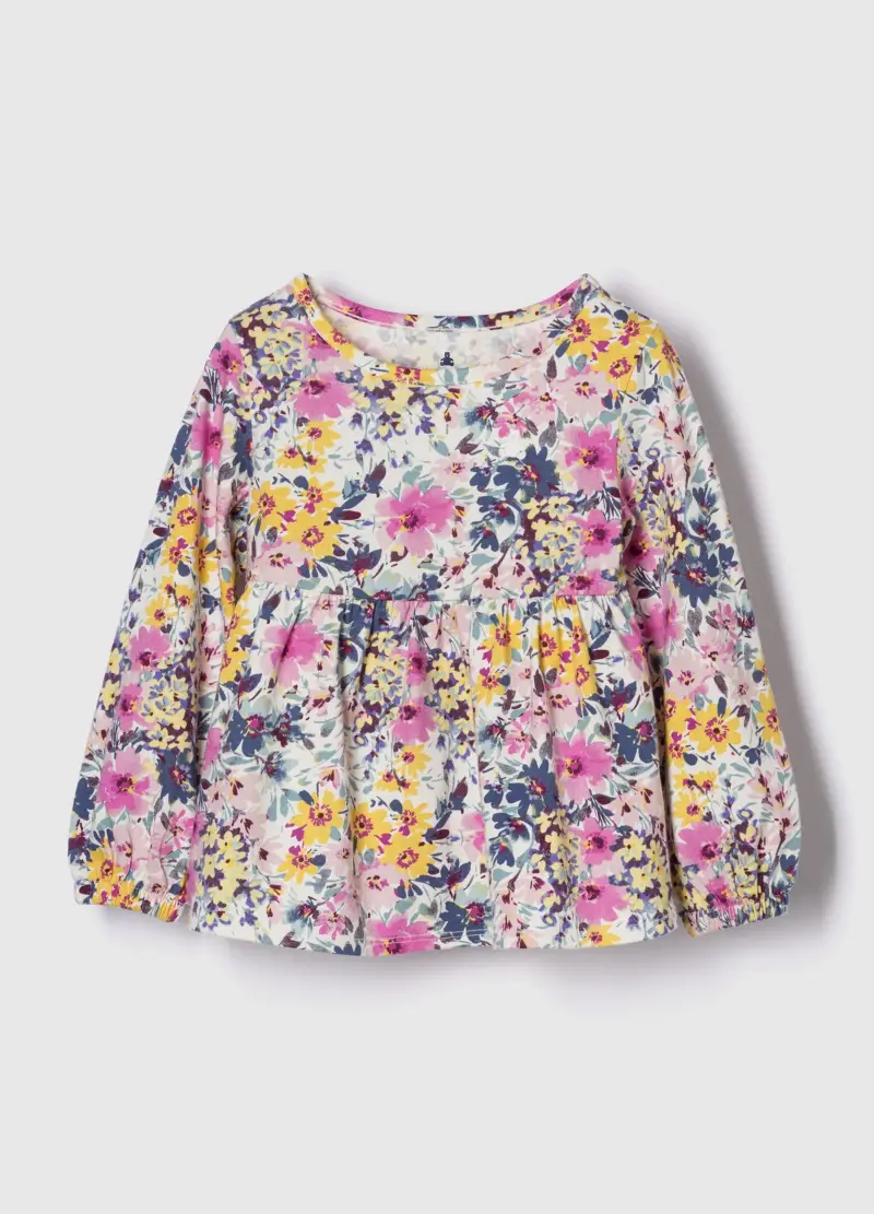 Maglia a maniche lunghe in cotone, , Multicolor