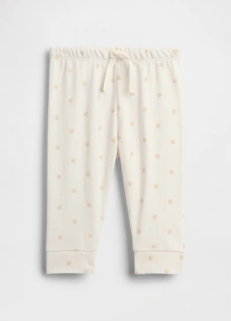 Pantaloni bianchi in cotone per neonati, Beige