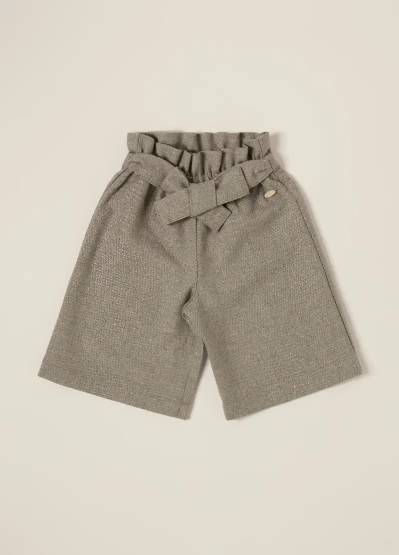, Pantaloni Grigi Paper Bag Per Bambina, Neonata, Grigio
