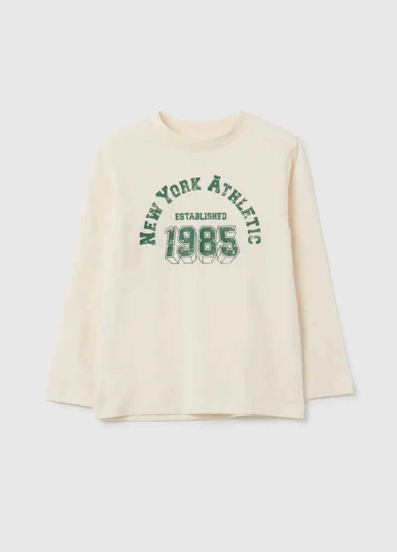 , Maglia Da Bambino In Puro Cotone Beige Regular Fit, Beige