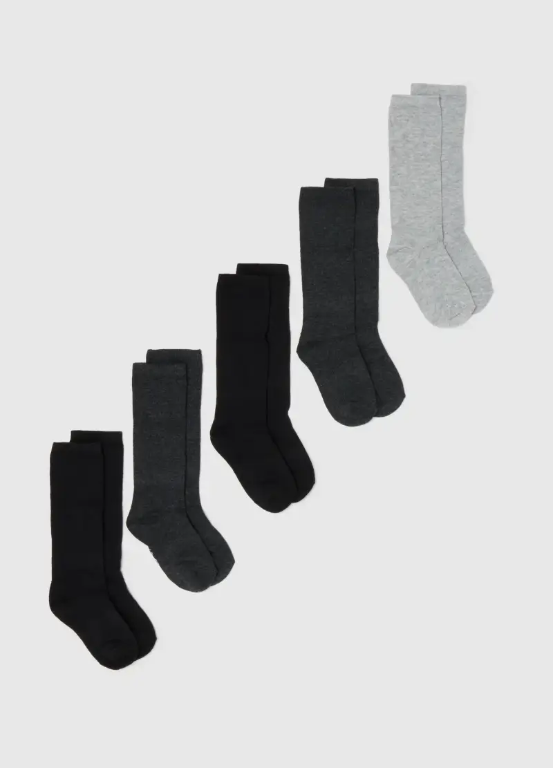 , Multipack Di Cinque Calze Lunghe Multicolor Per Bambino,...