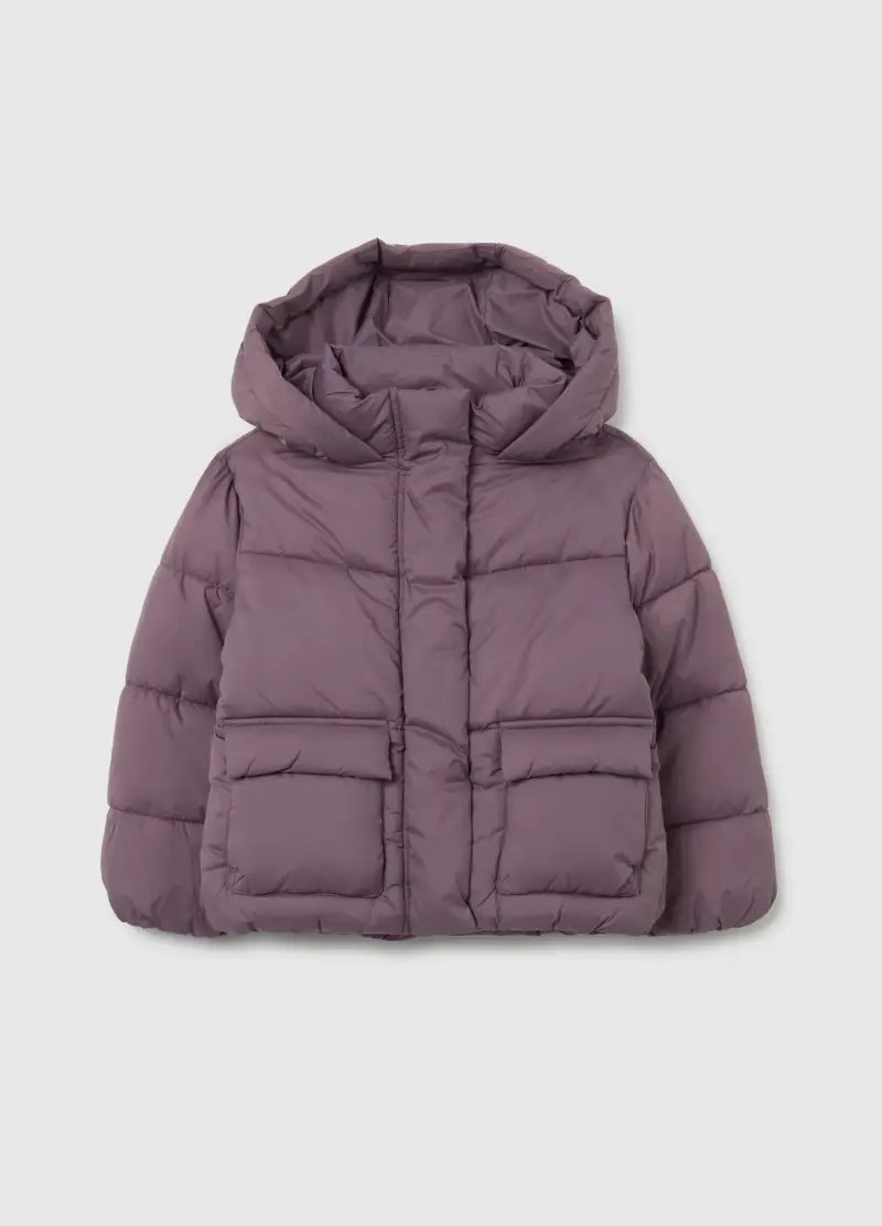 , Piumino The Iconic Puffer Viola Malva Da Bambina Con...