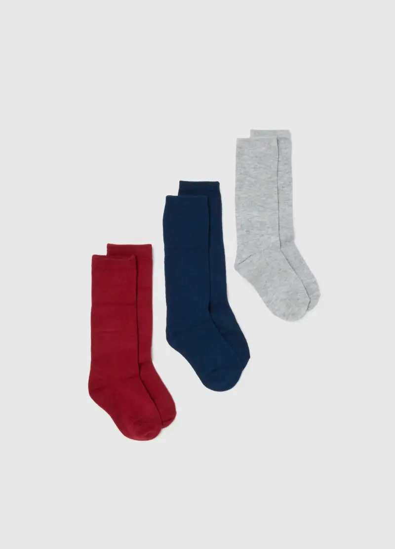 , Tripack Calze Lunghe Da Bambino In Misto Cotone...