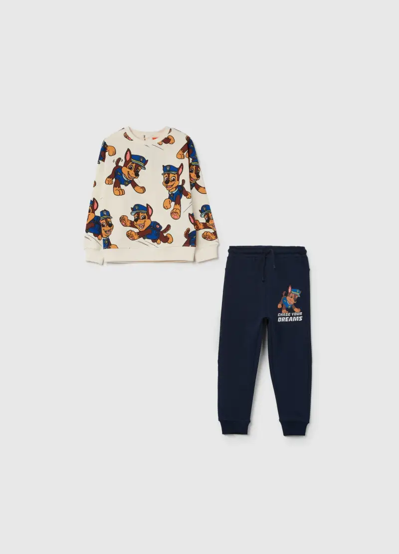 , Jogging Set In Cotone Con Stampa Paw Patrol, Bambino,...